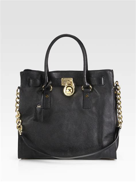 macys michael kors hamilton black|michael michael kors hamilton large north south tote black.